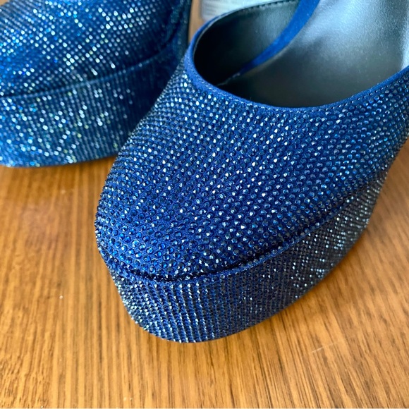 Zara rhinestone platform heels blue crystals - Picture 7 of 10